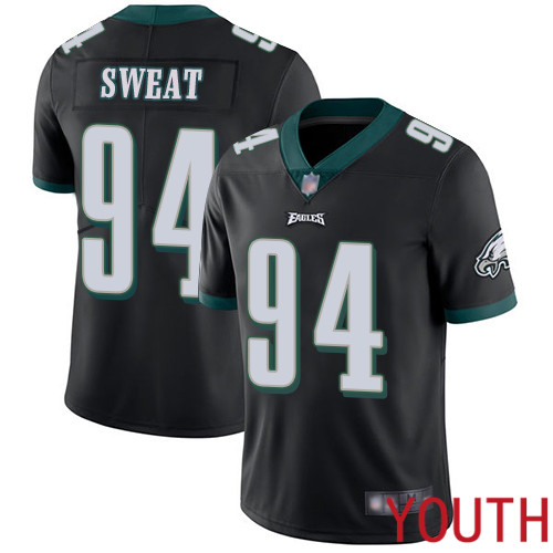 Youth Philadelphia Eagles 94 Josh Sweat Black Alternate Vapor Untouchable NFL Jersey Limited Player Football
